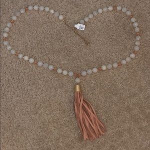 Francesca's Collections Jewelry - Long beaded necklace with suede pendant Francesca's Collections Jewelry - Long beaded necklace with suede pendant